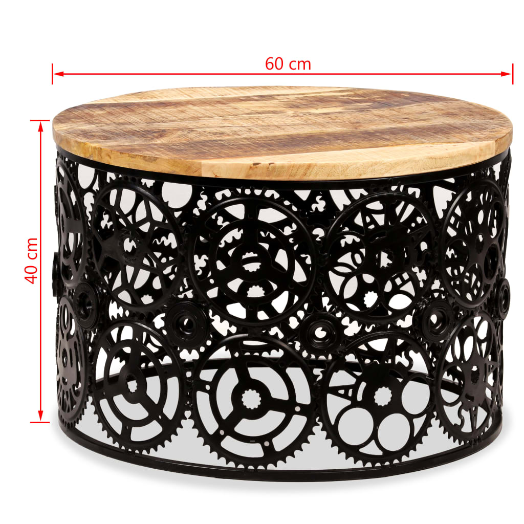 Mesa de centro de madera maciza de mango 60x40 cm
