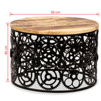 Mesa de centro de madera maciza de mango 60x40 cm