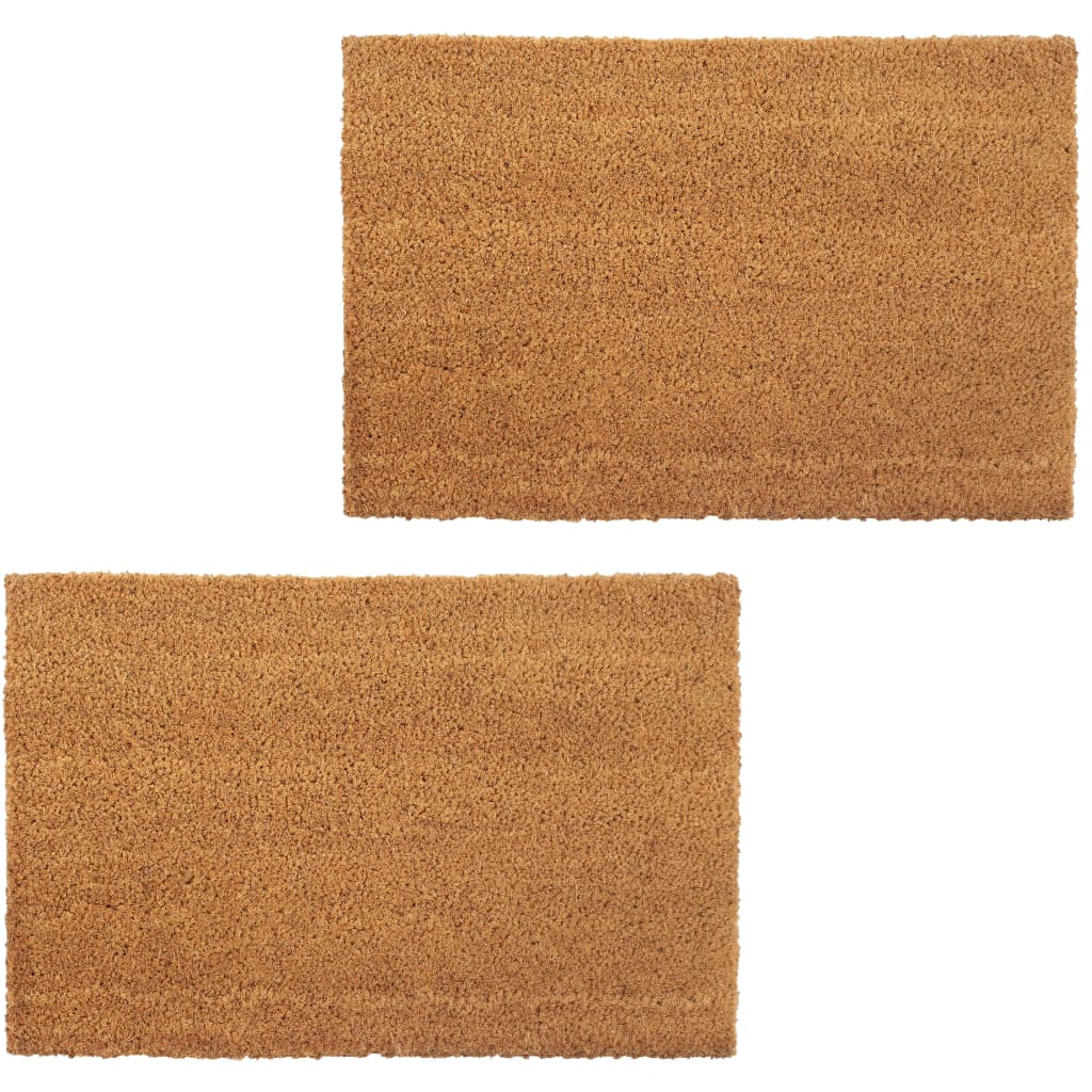 Felpudo de fibra de coco color natural 2 unidades 24mm 40x60cm