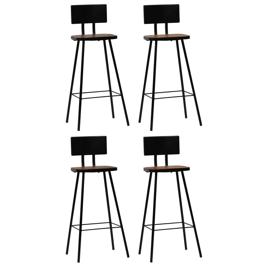 Kitchen stools 2 pcs solid reclaimed wood