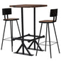 Conjunto de mesa alta e bancos 3 peças madeira maciça reciclada