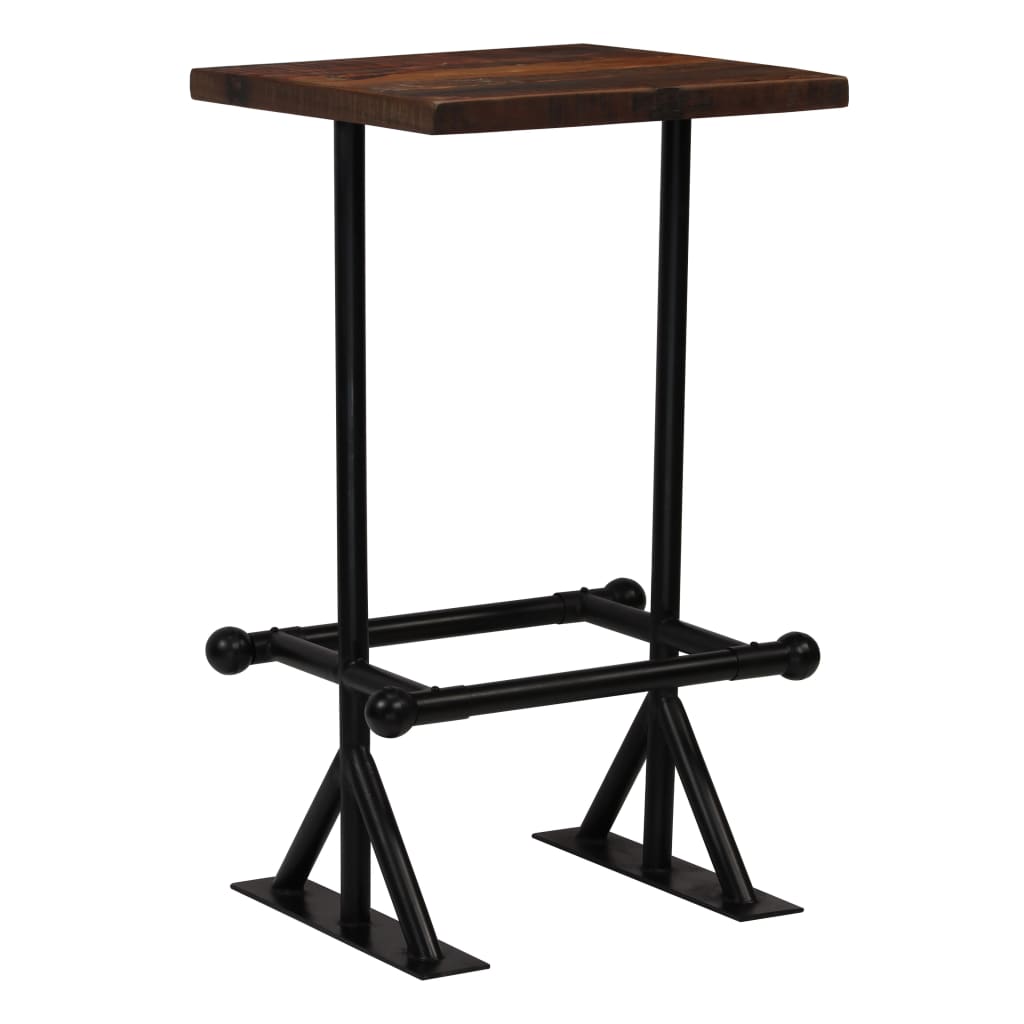Juego de mesa alta y taburetes 3 piezas madera maciza reciclada
