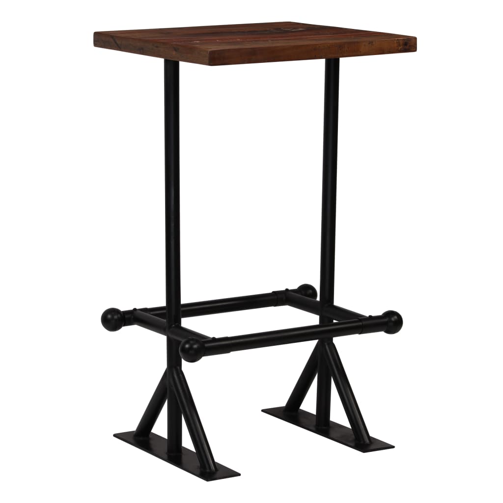 Juego de mesa alta y taburetes 3 piezas madera maciza reciclada