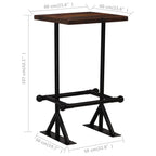 Juego de mesa alta y taburetes 3 piezas madera maciza reciclada