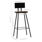 Juego de mesa alta y taburetes 3 piezas madera maciza reciclada