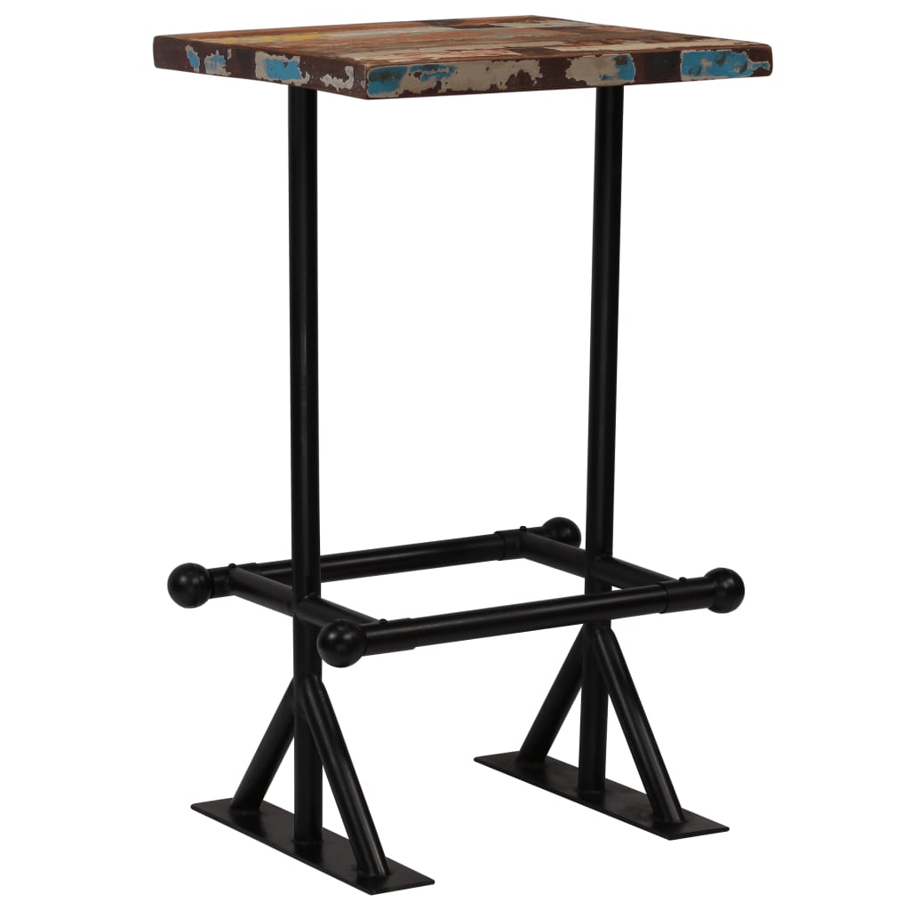 Set de muebles de bar 3 pzas madera maciza reciclada multicolor