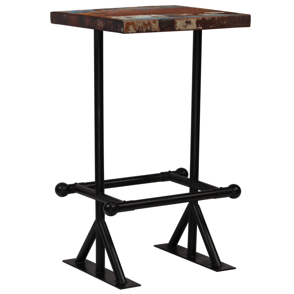 Set de muebles de bar 3 pzas madera maciza reciclada multicolor