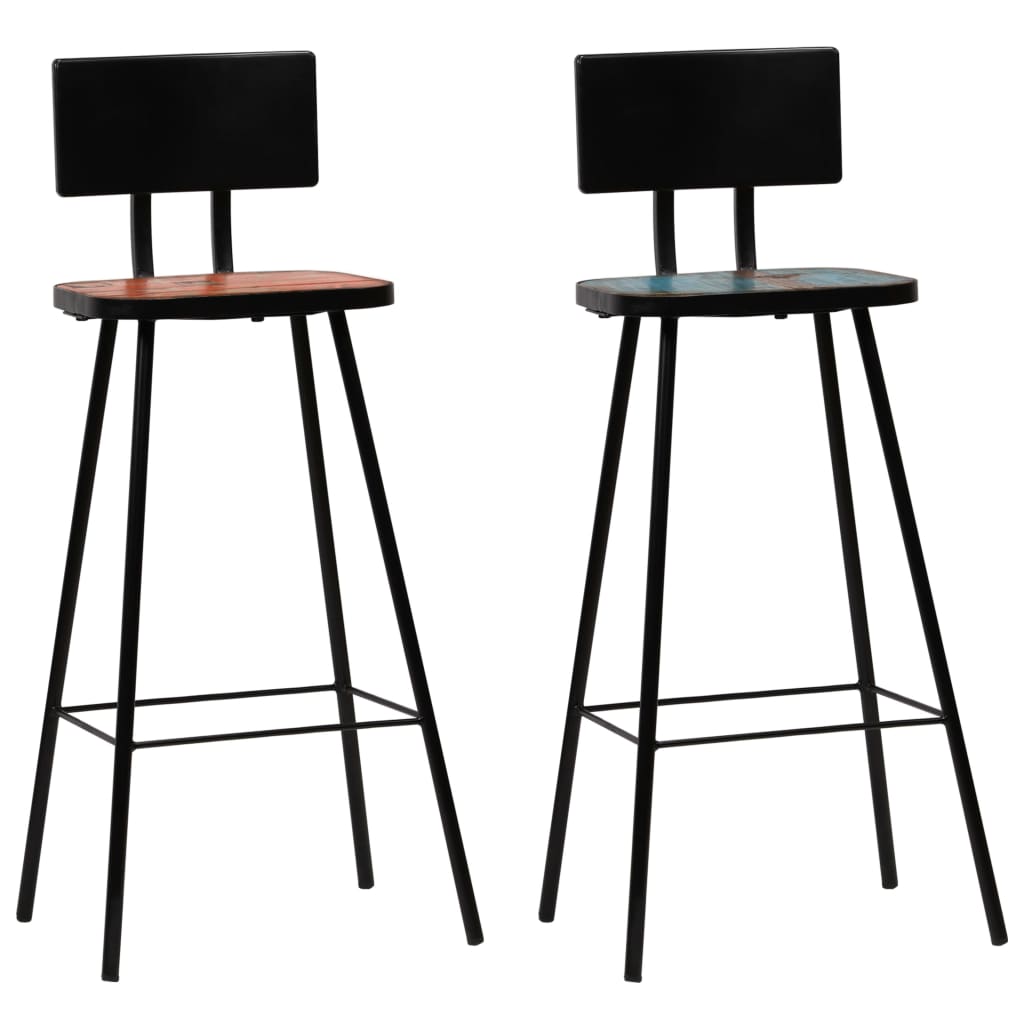 Set de muebles de bar 3 pzas madera maciza reciclada multicolor