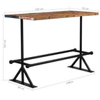 Muebles de bar 7 piezas madera maciza reciclada multicolor