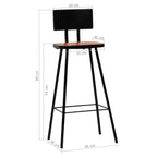 Muebles de bar 7 piezas madera maciza reciclada multicolor