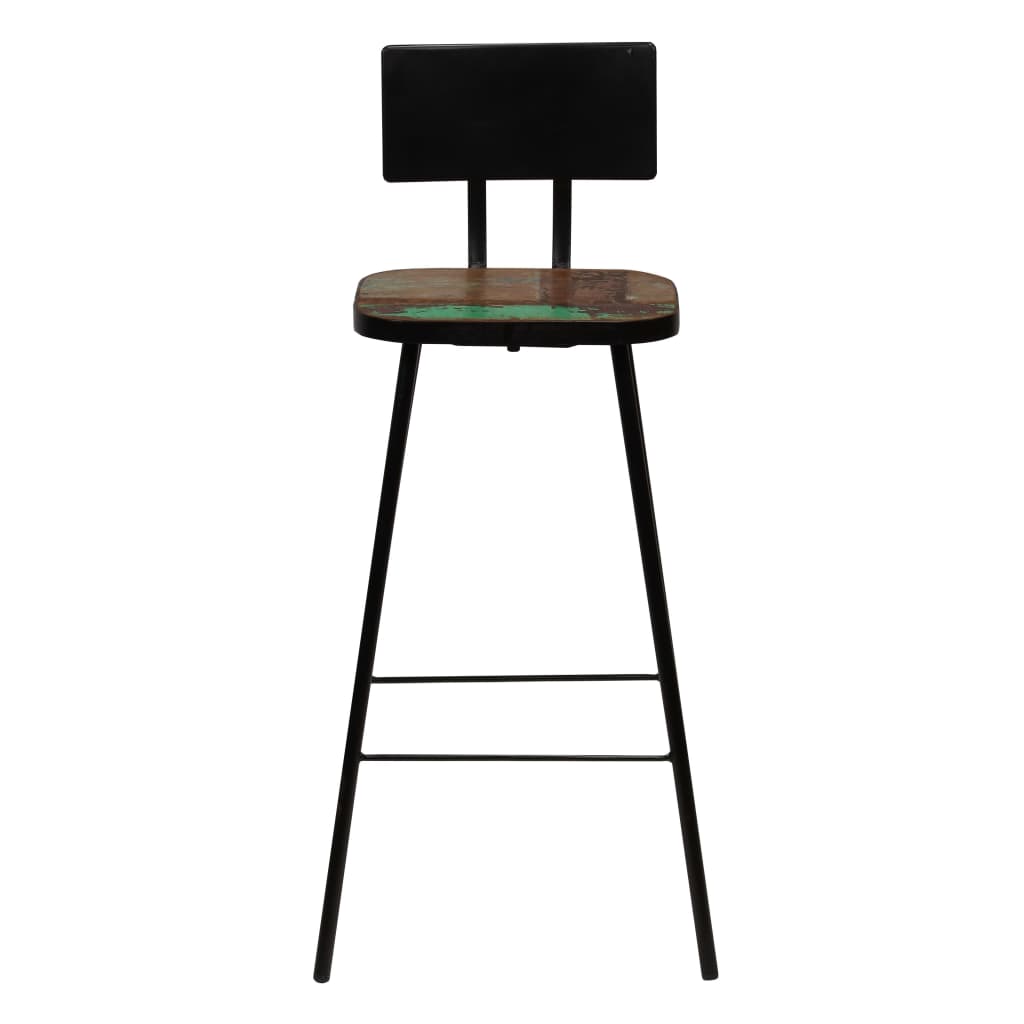 Muebles de bar 7 piezas madera maciza reciclada multicolor