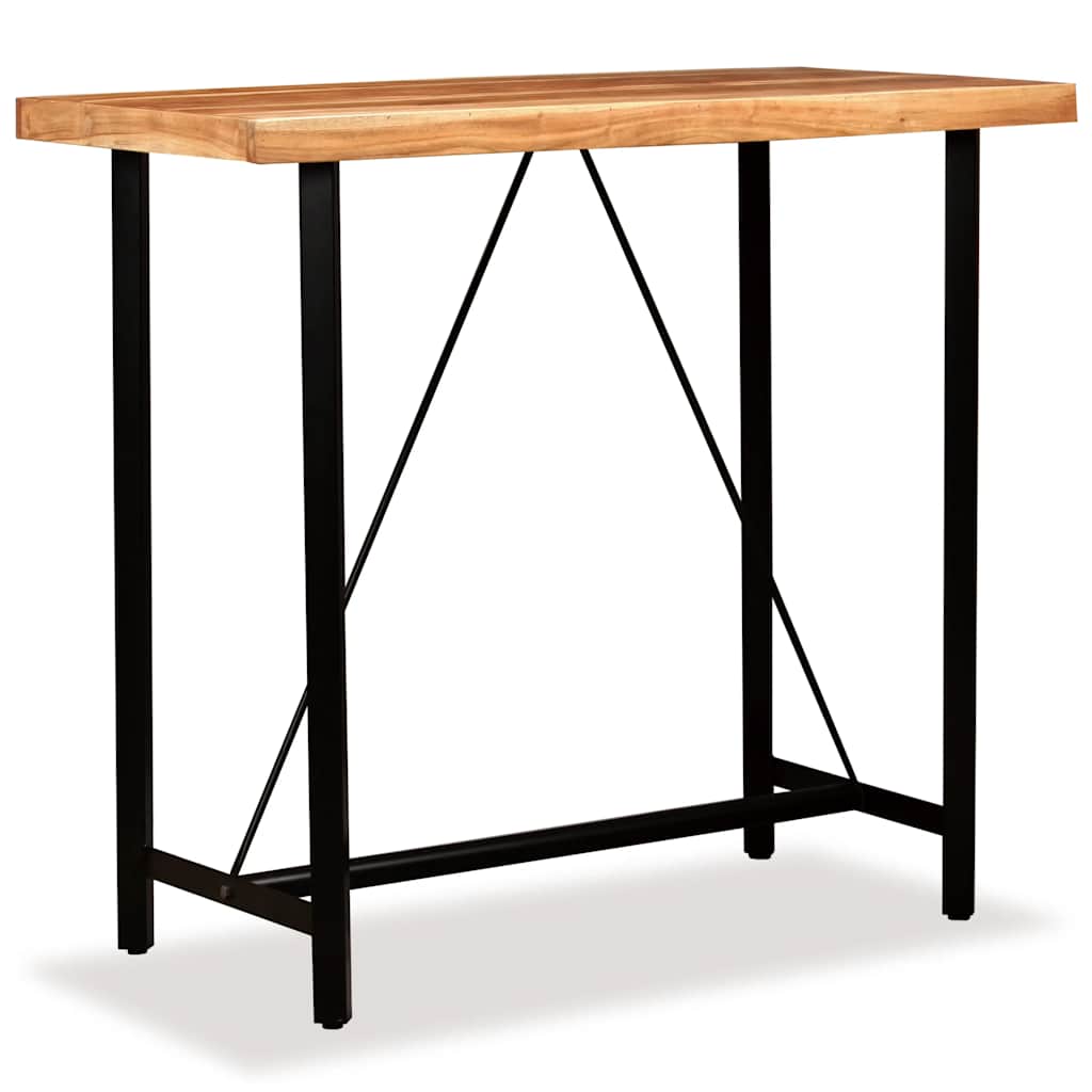 Mesa alta de cocina de madera maciza de acacia 180x70x107 cm