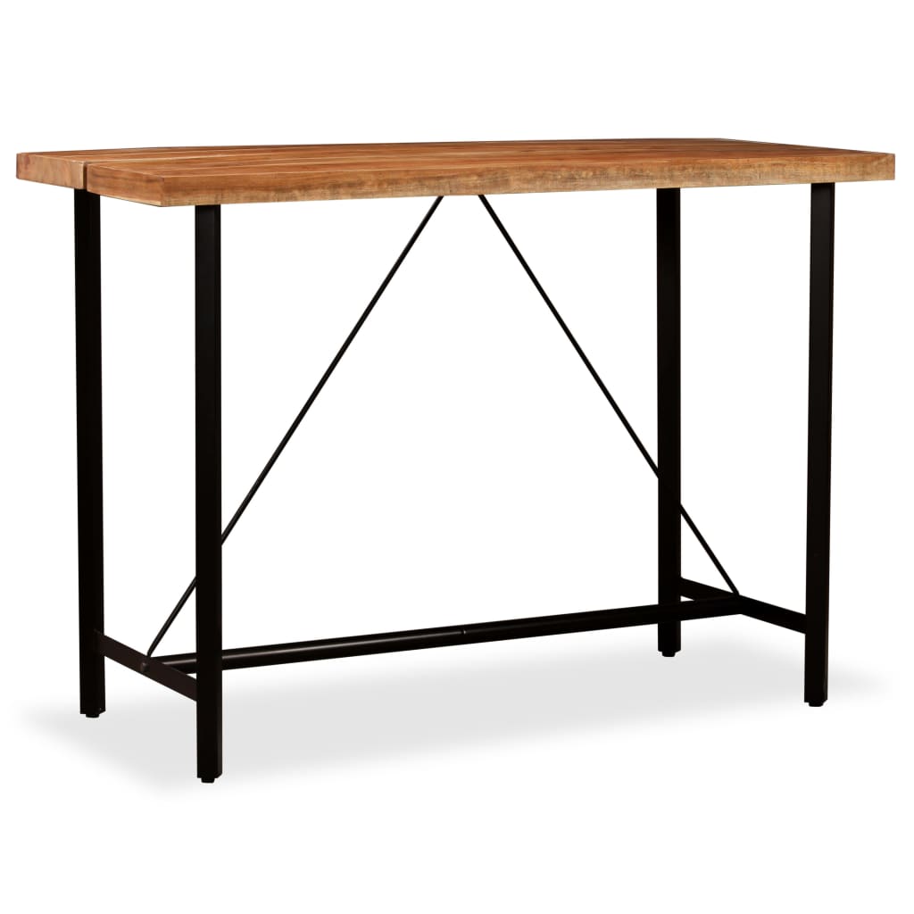 Mesa alta de cocina de madera maciza de acacia 180x70x107 cm