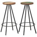 Taburetes de cocina 2 unidades madera maciza reciclada
