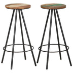 Taburetes de cocina 2 unidades madera maciza reciclada
