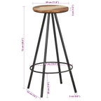 Taburetes de cocina 2 unidades madera maciza reciclada