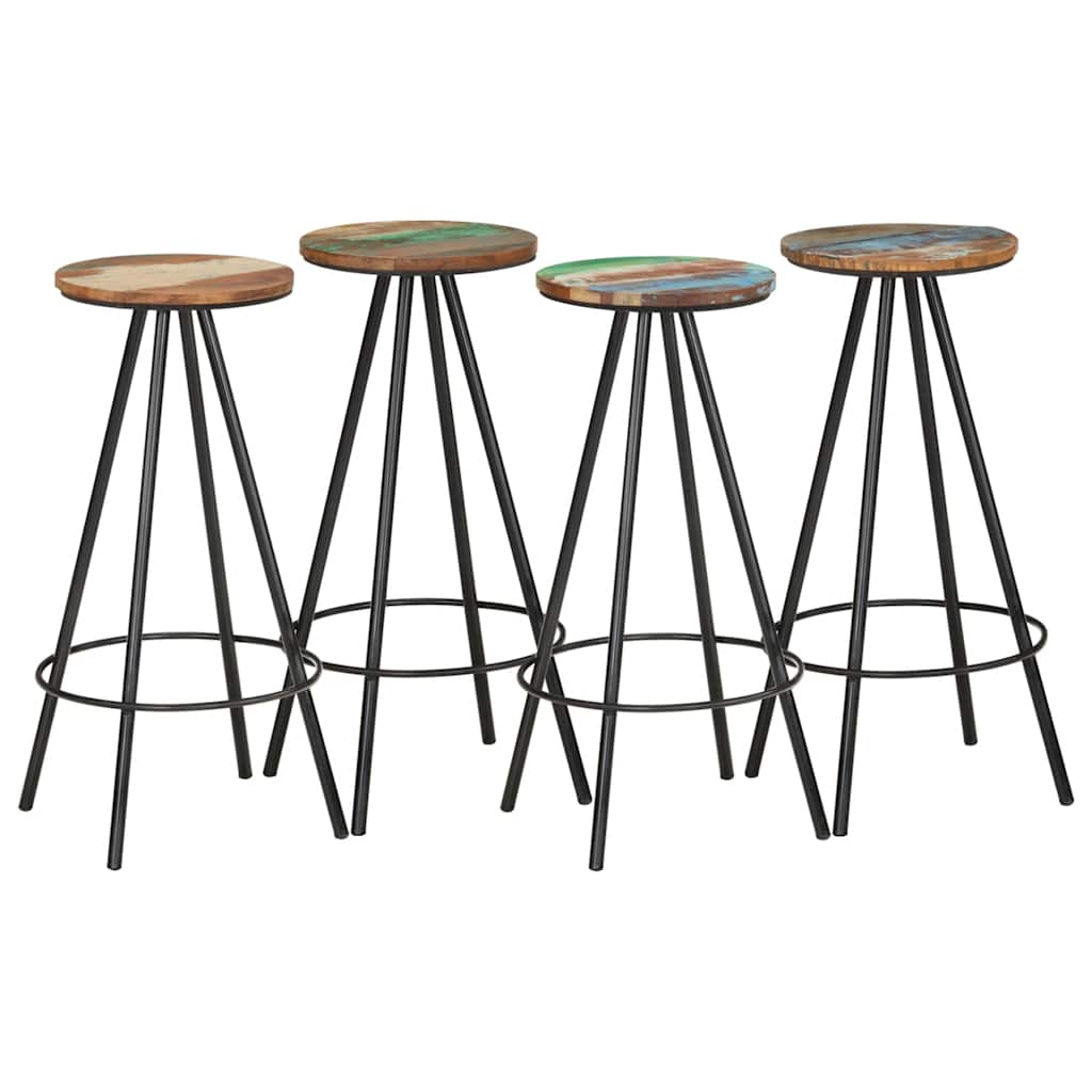 Taburetes de cocina 2 unidades madera maciza reciclada