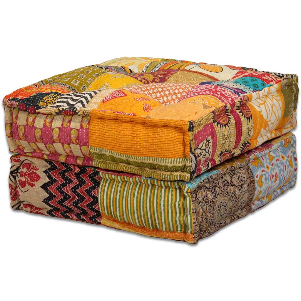 Puf modular de 2 plazas de tela patchwork