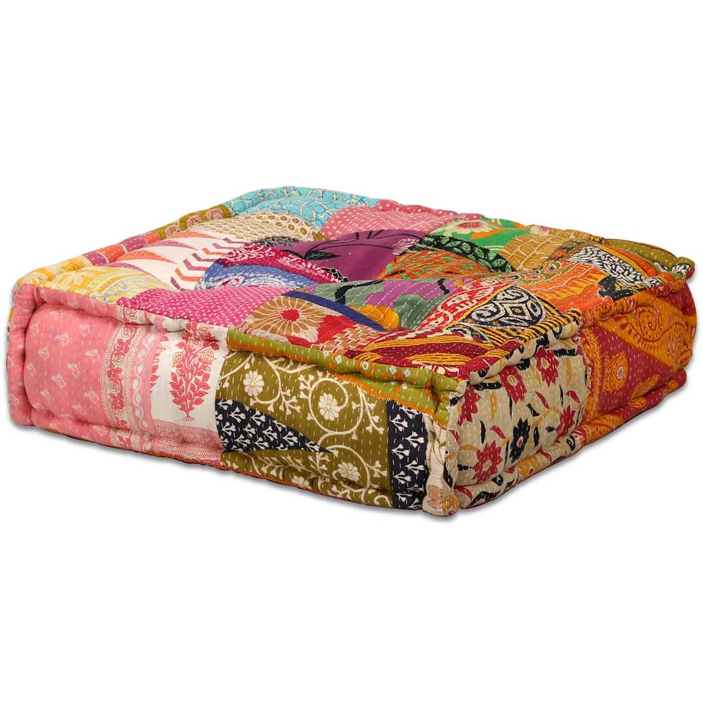 Puf modular de 2 plazas de tela patchwork