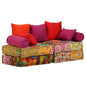 Puf de tela beige 100x20 cm