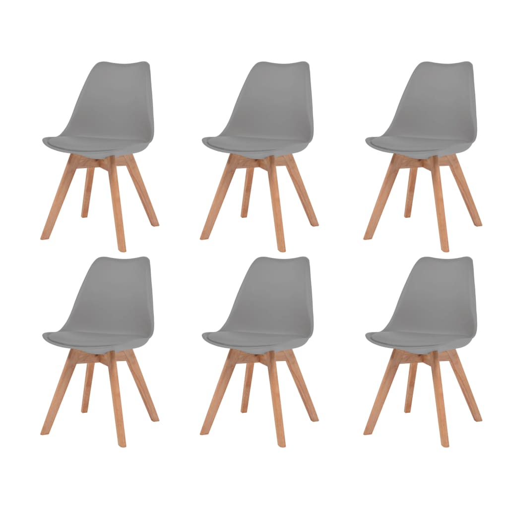 Sillas de comedor 2 unidades plástico gris