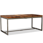 Mesa de comedor de madera maciza de acacia y acero 180 cm