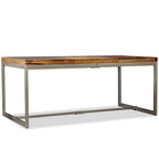 Mesa de comedor de madera maciza de acacia y acero 180 cm