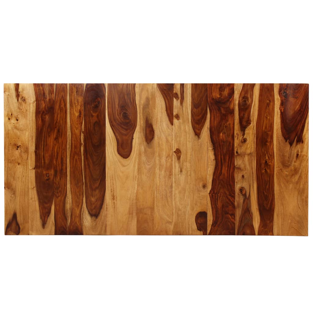 Mesa de comedor de madera maciza de acacia y acero 180 cm