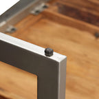 Mesa de comedor de madera maciza de acacia y acero 180 cm