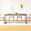 Mesa de comedor de madera maciza de acacia y acero 180 cm