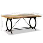Mesa de comedor de madera maciza reciclada 180 cm