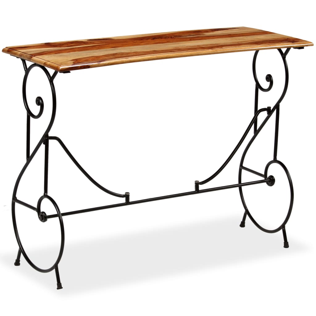 Mesa consola de madera maciza de acacia 100x40x75 cm