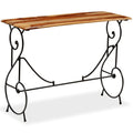 Mesa consola de madera maciza de acacia 100x40x75 cm