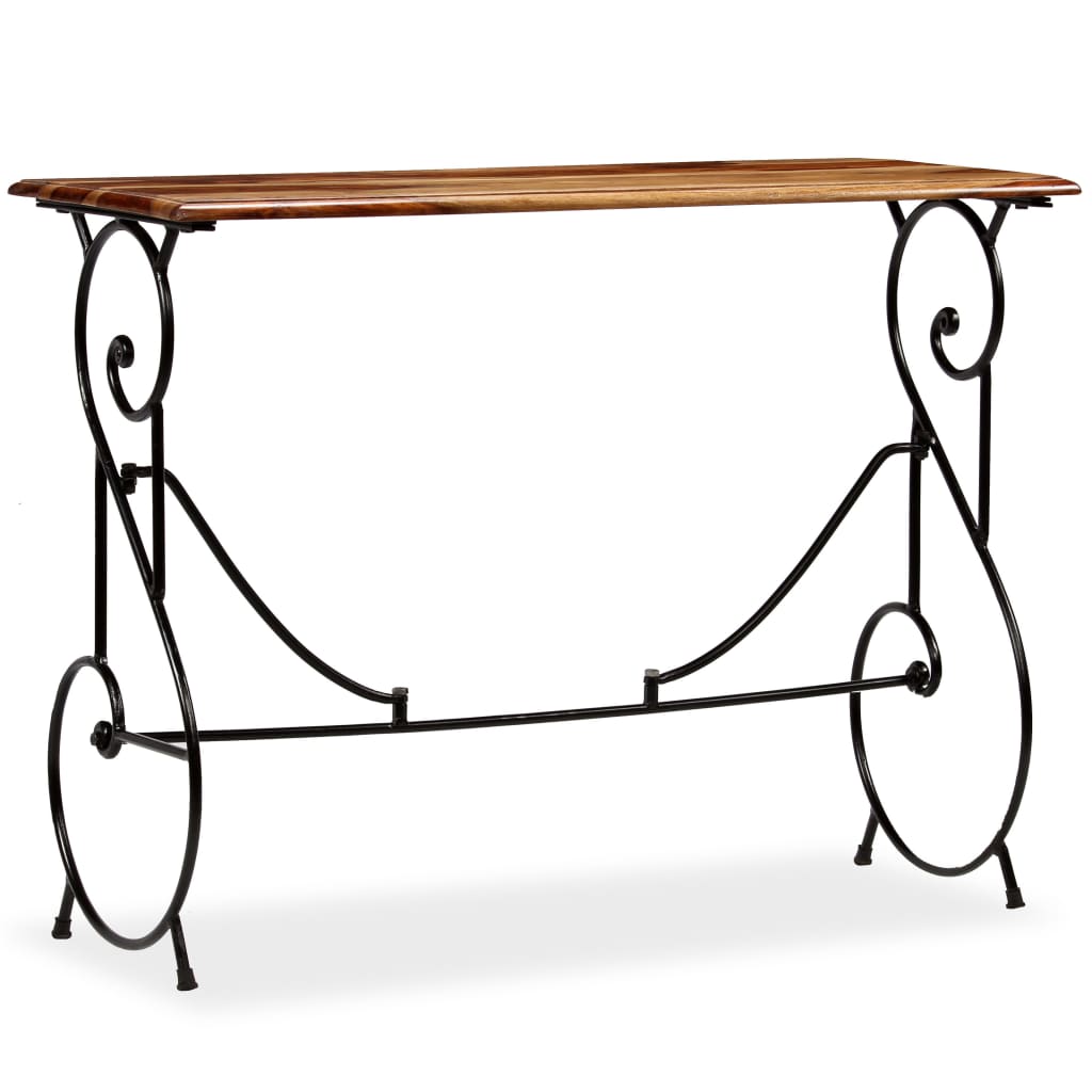 Mesa consola de madera maciza de acacia 100x40x75 cm