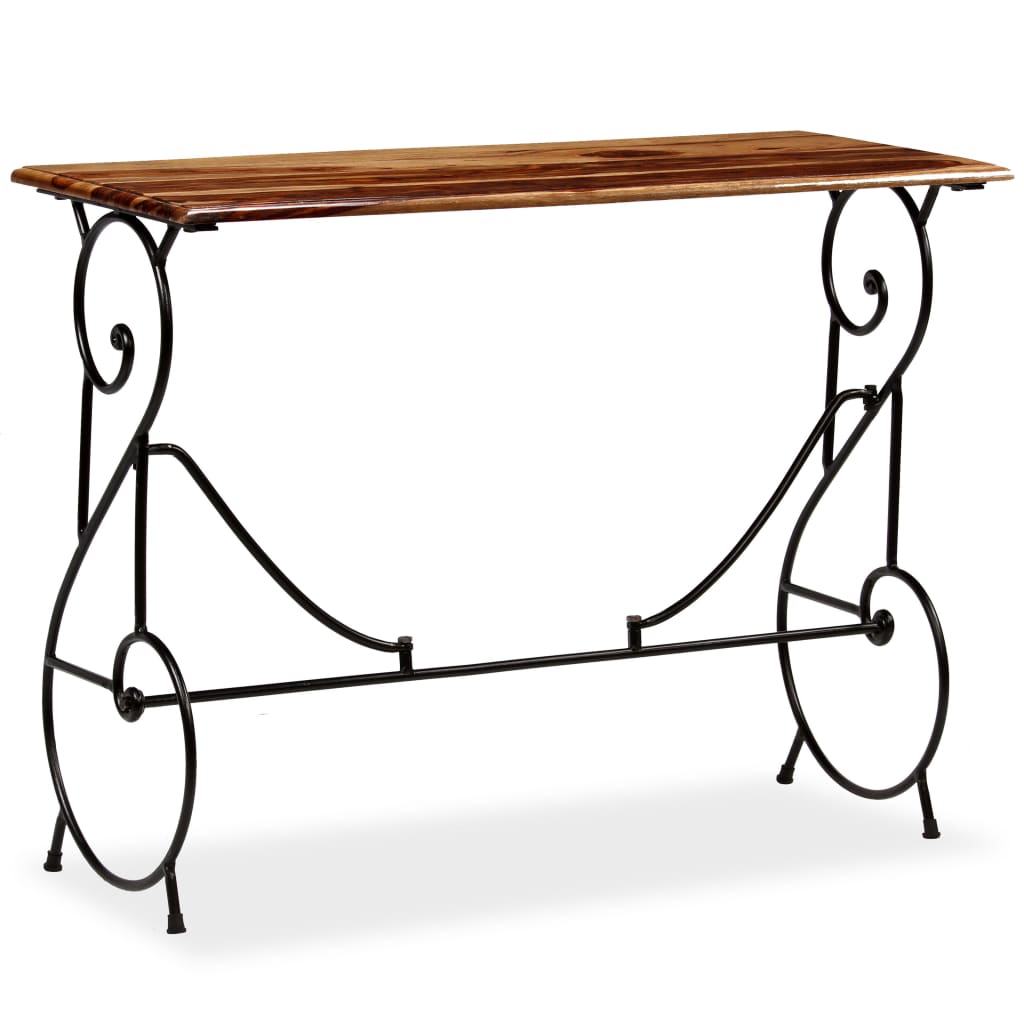 Mesa consola de madera maciza de acacia 100x40x75 cm