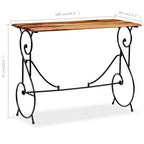 Mesa consola de madera maciza de acacia 100x40x75 cm