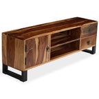 Mueble de TV de madera maciza de acacia 120x30x40 cm