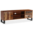 Mueble de TV de madera maciza de acacia 120x30x40 cm