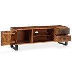 Mueble de TV de madera maciza de acacia 120x30x40 cm