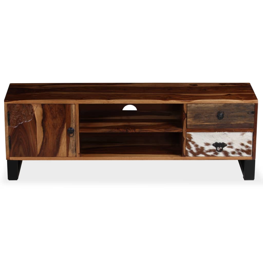 Mueble de TV de madera maciza de acacia 120x30x40 cm