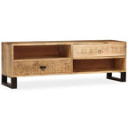 Mueble de TV de madera maciza de mango 120x30x40 cm