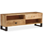Mueble de TV de madera maciza de mango 120x30x40 cm