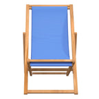Silla de jardín de teca azul 56x105x96 cm