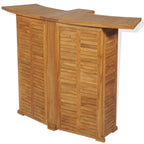 Mesa de bar plegable de madera teca maciza 155x53x105 cm
