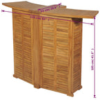 Mesa de bar plegable de madera teca maciza 155x53x105 cm