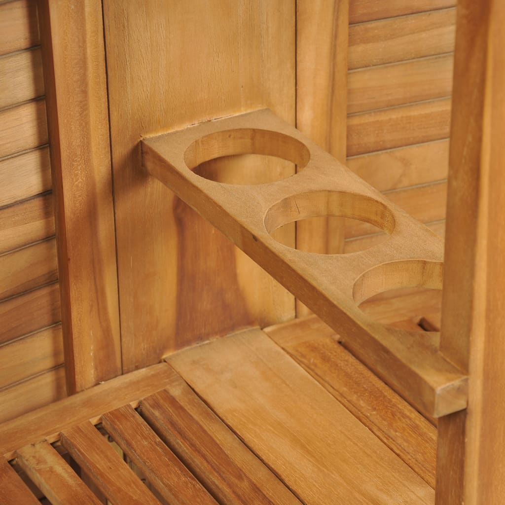 Mesa de bar plegable de madera teca maciza 155x53x105 cm