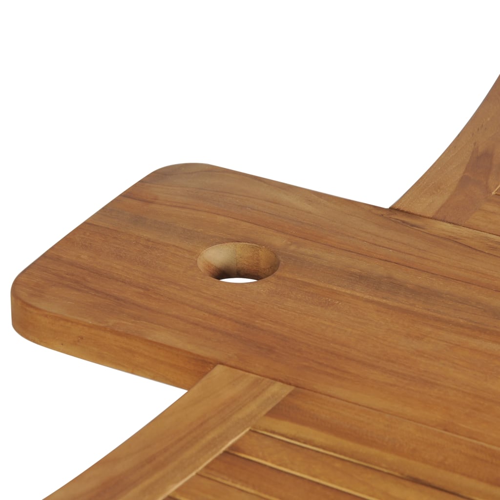 Set mesa y sillas plegables bistró de jardín 3 pzas teca maciza