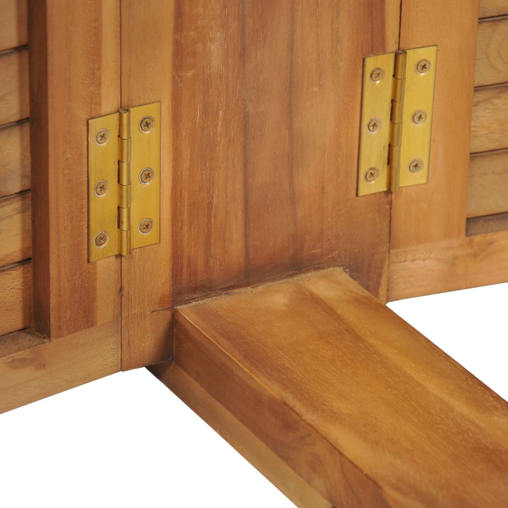 Set mesa y sillas plegables bistró de jardín 3 pzas teca maciza