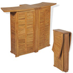 Set mesa y sillas plegables bistró de jardín 3 pzas teca maciza