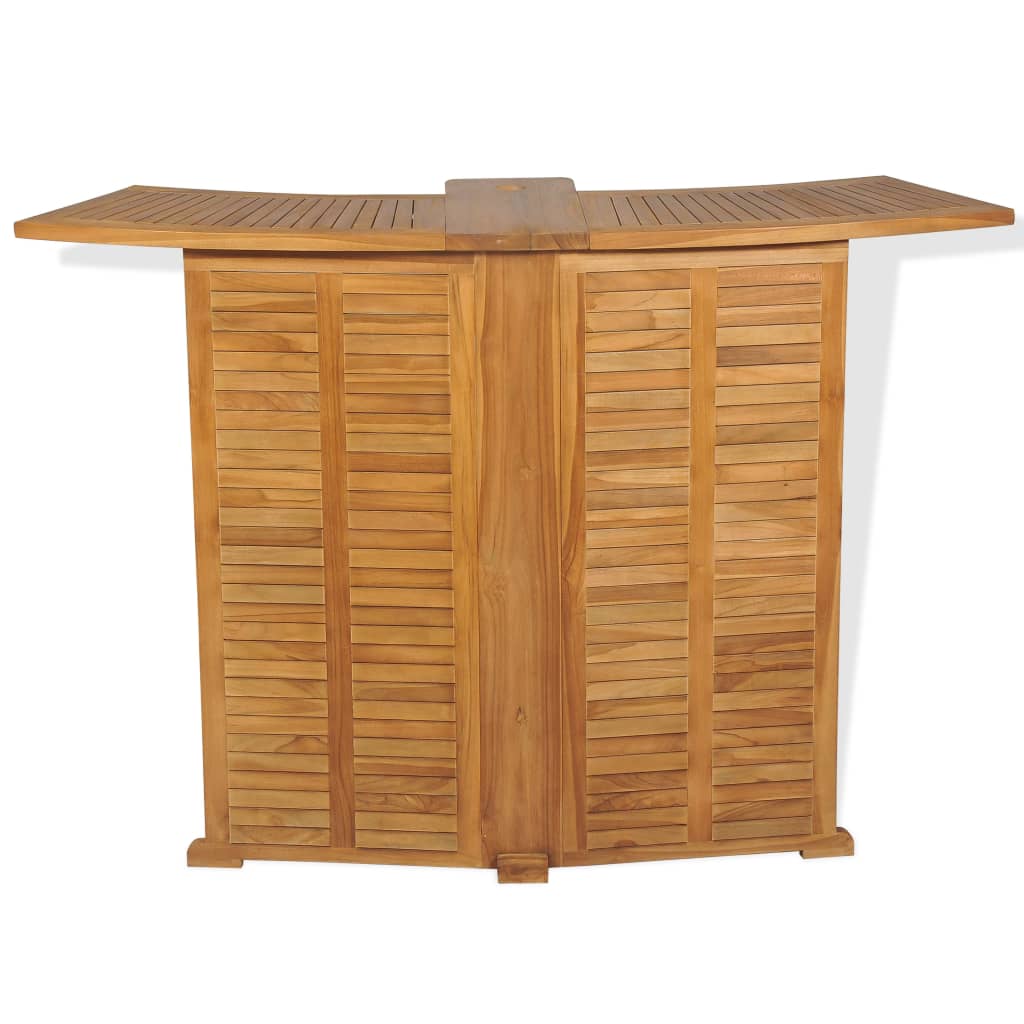 Set mesa y sillas plegables bistró de jardín 3 pzas teca maciza